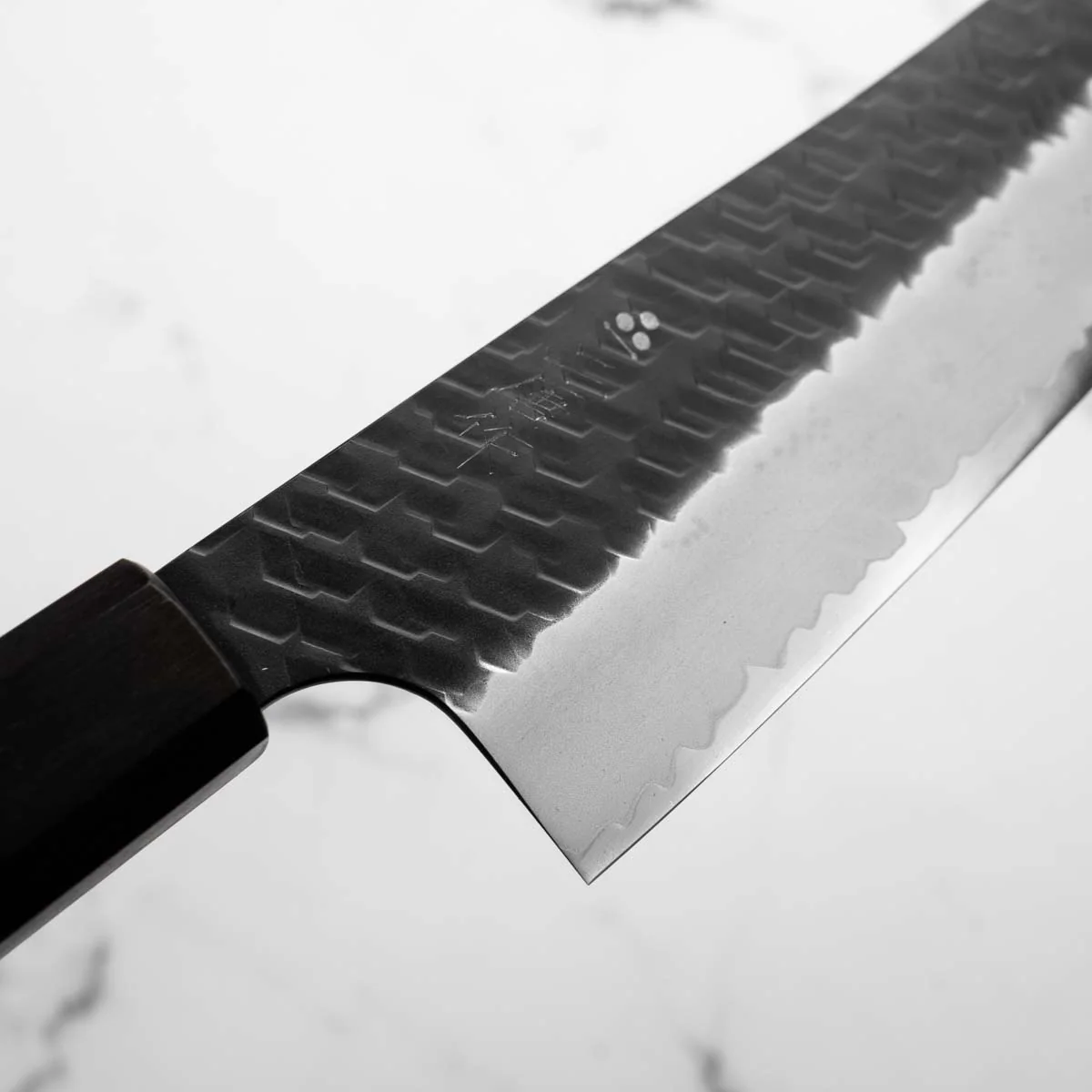 Nigara Hamono SG2 Kurouchi Tsuchime Bunka 180mm - Ebony - Image 5
