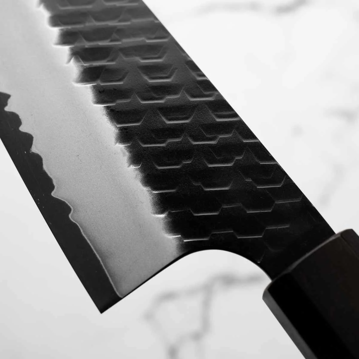 Nigara Hamono SG2 Kurouchi Tsuchime Bunka 180mm - Ebony - Image 6