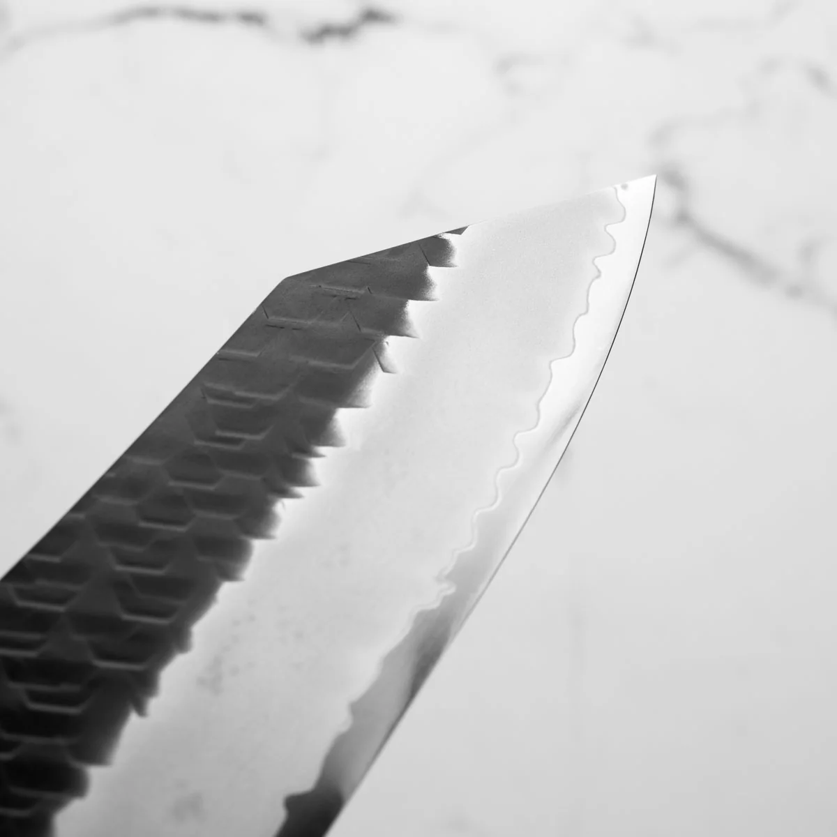 Nigara Hamono SG2 Kurouchi Tsuchime Bunka 180mm - Ebony - Image 7