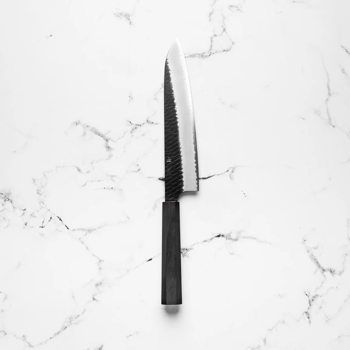 Nigara Hamono SG2 Kurouchi Tsuchime Gyuto 240mm - Ebony - Image 3