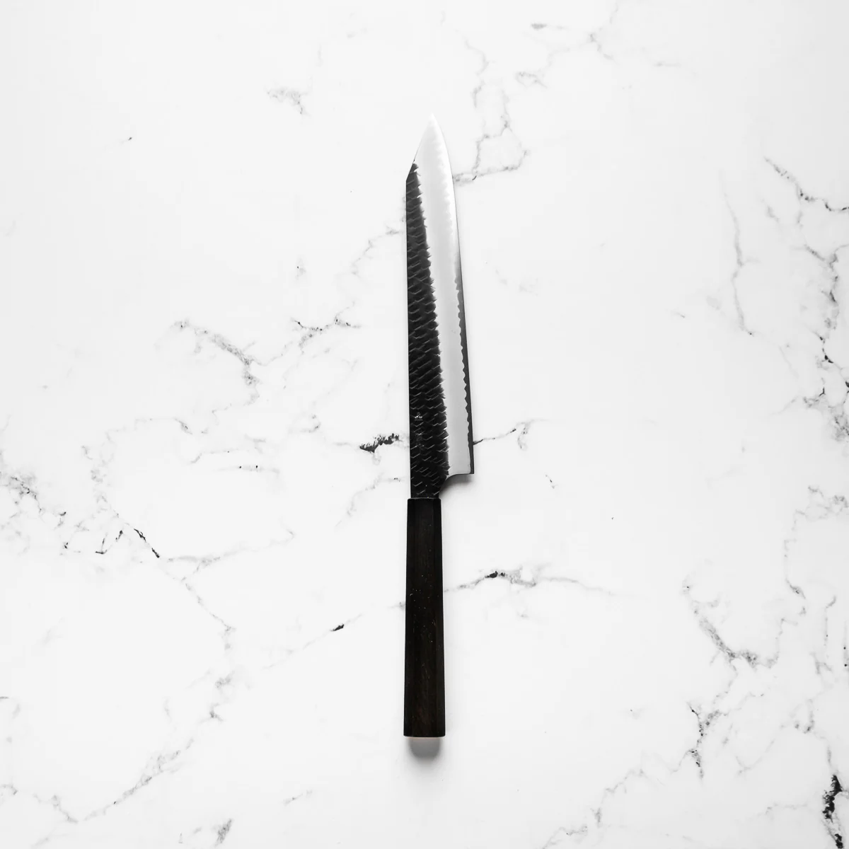 Nigara Hamono SG2 Kurouchi Tsuchime Kiritsuke Sujihiki 255mm - Ebony - Image 3