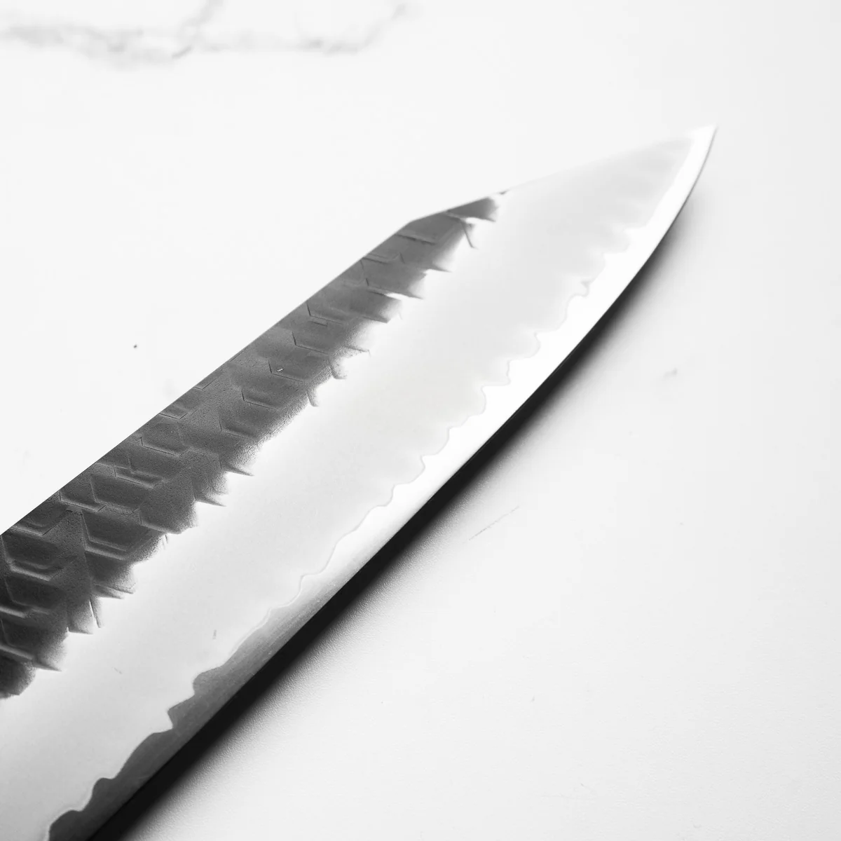 Nigara Hamono SG2 Kurouchi Tsuchime Kiritsuke Sujihiki 255mm - Ebony - Image 6