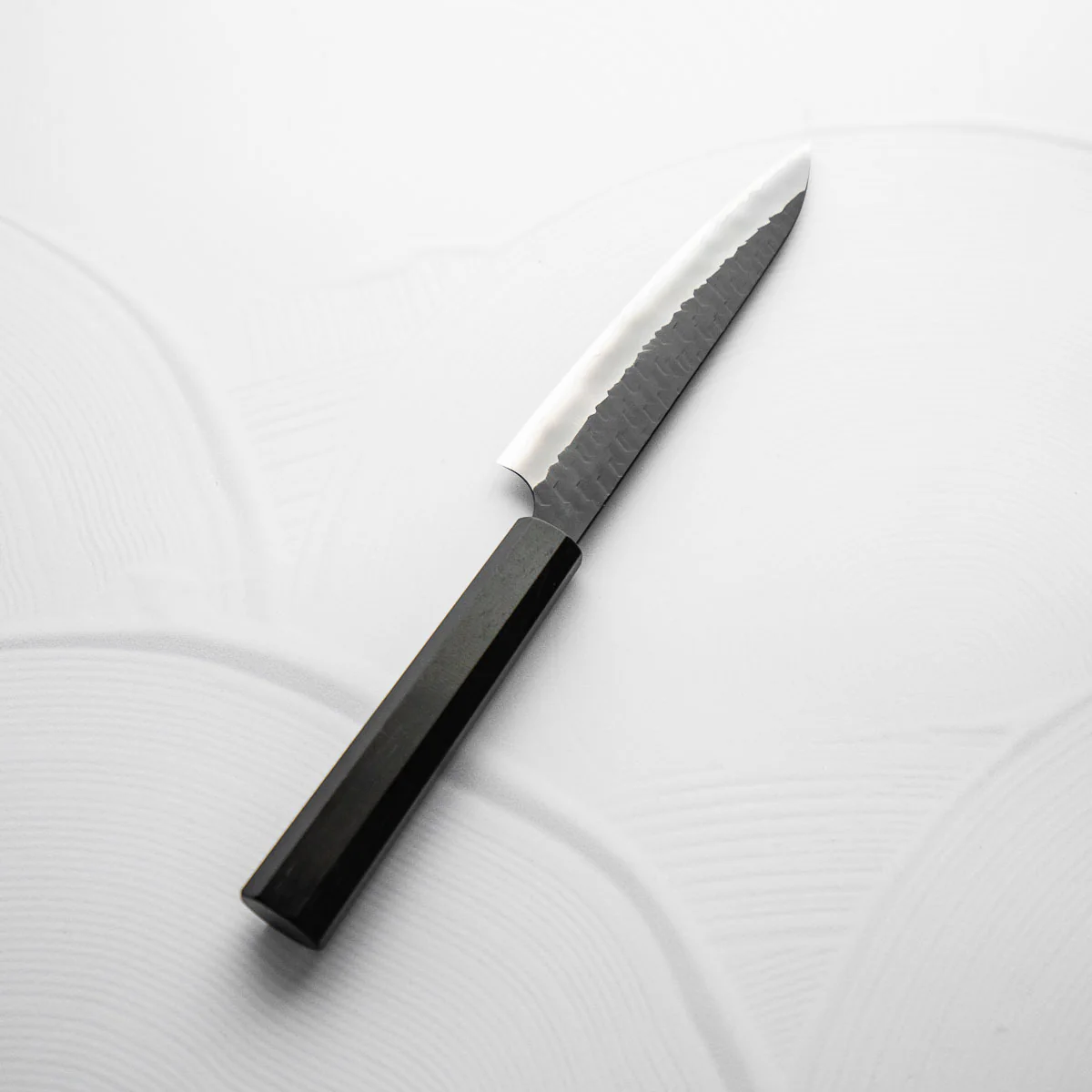Nigara Hamono SG2 Kurouchi Tsuchime Petty 150mm - Ebony - Image 7