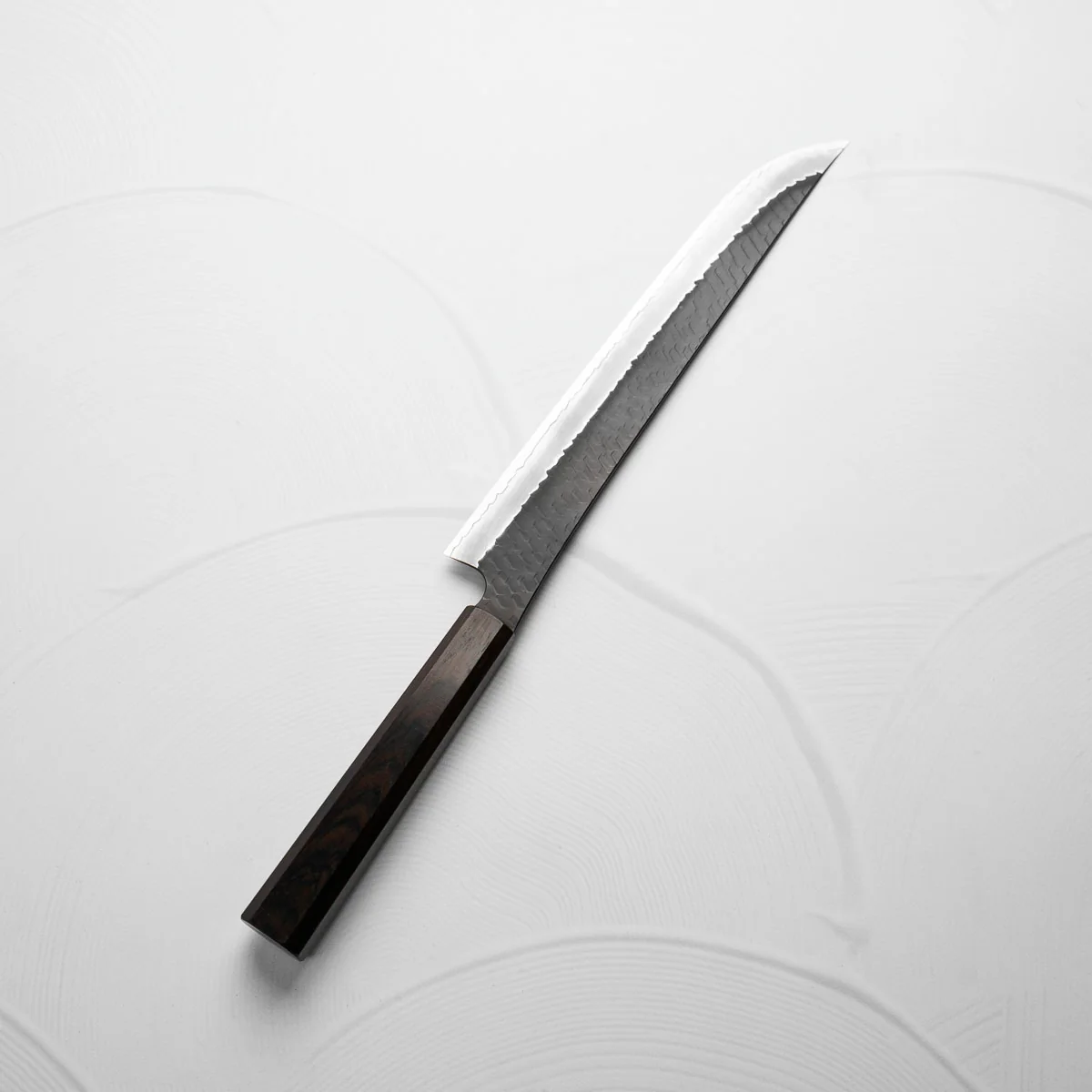 Nigara Hamono SG2 Kurouchi Tsuchime Sakimaru Sujihiki 270mm - Ebony - Image 2