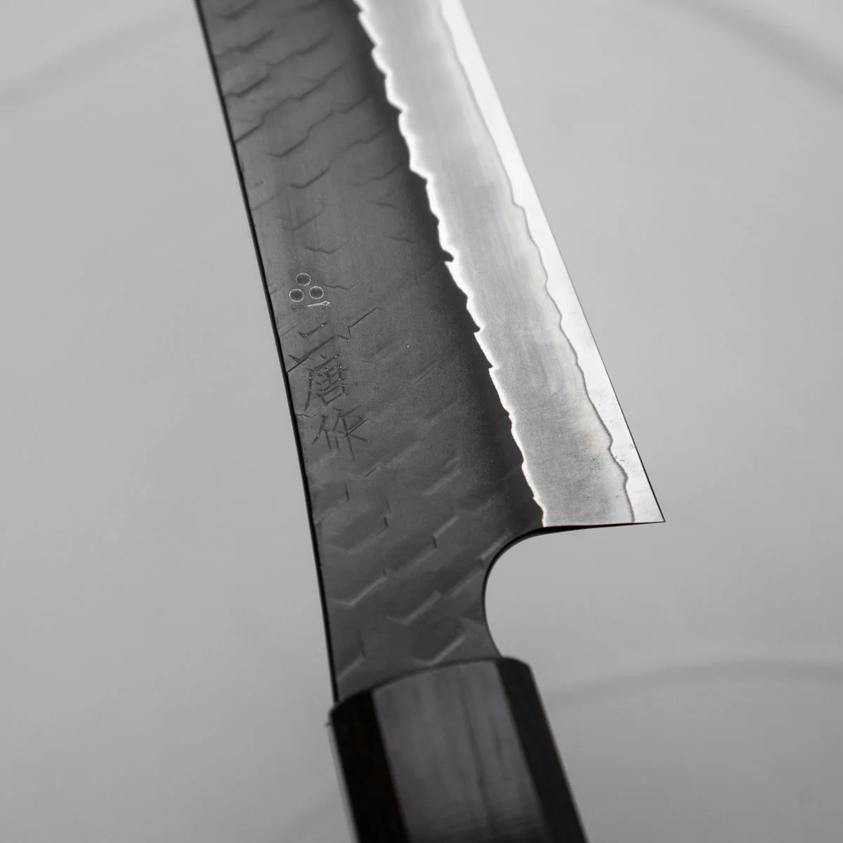 Nigara Hamono SG2 Kurouchi Tsuchime Sakimaru Sujihiki 270mm - Ebony - Image 6