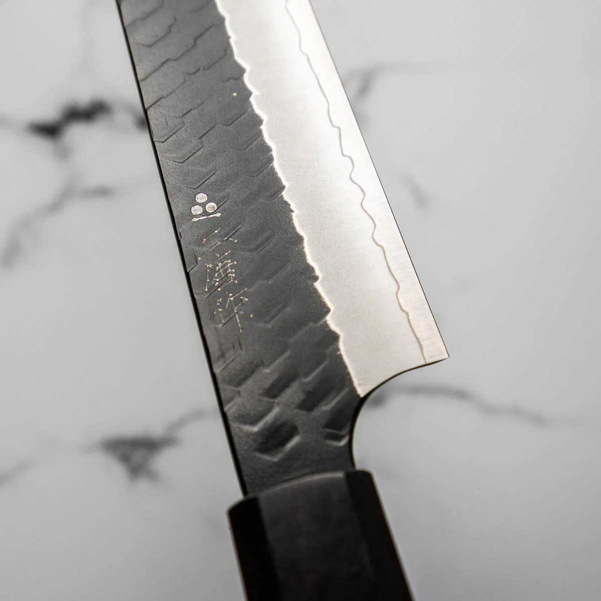 Nigara Hamono SG2 Kurouchi Tsuchime Sujihiki 240mm - Ebony - Image 5