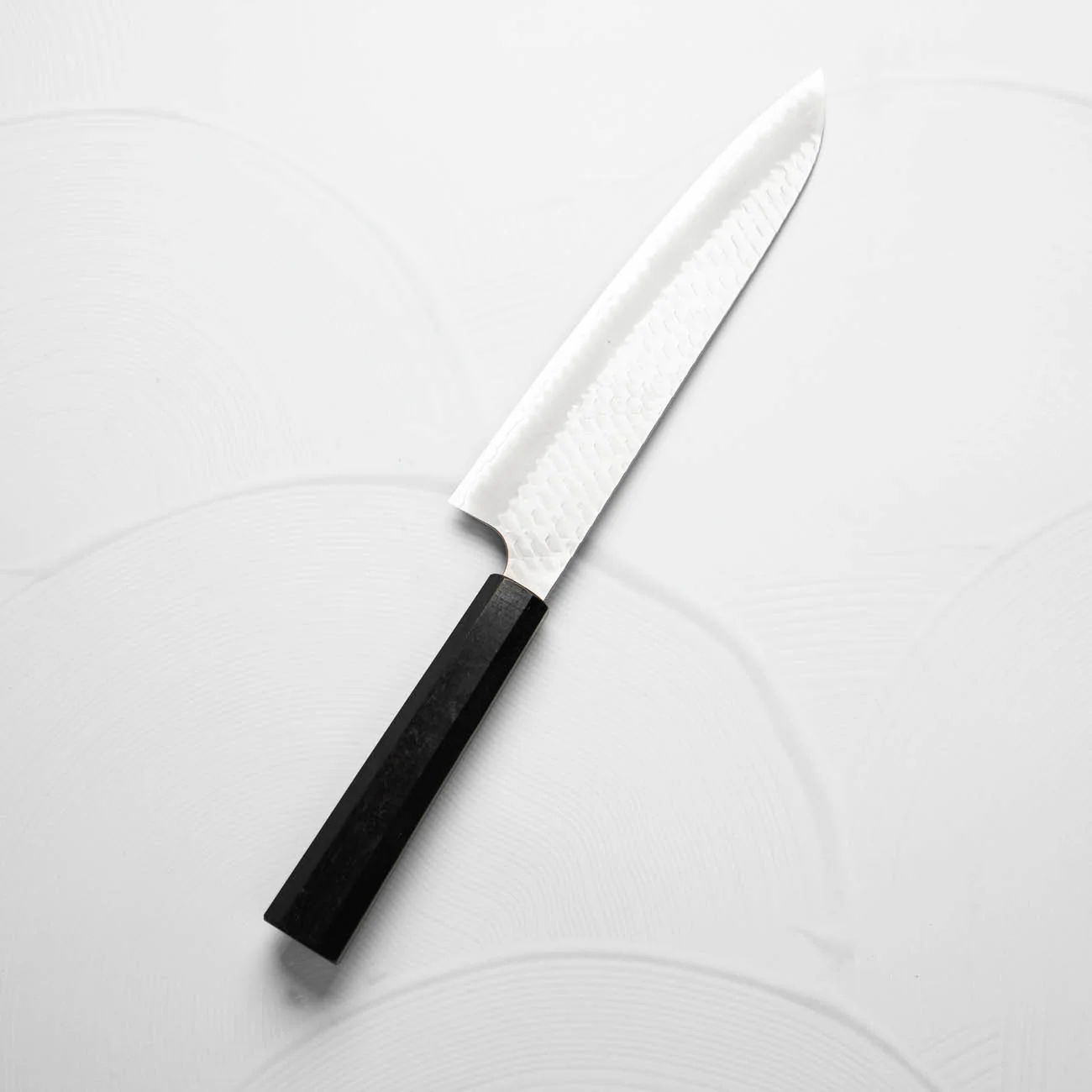 Nigara Hamono SG2 Migaki Tsuchime Gyuto 240mm - Ebony - Image 5