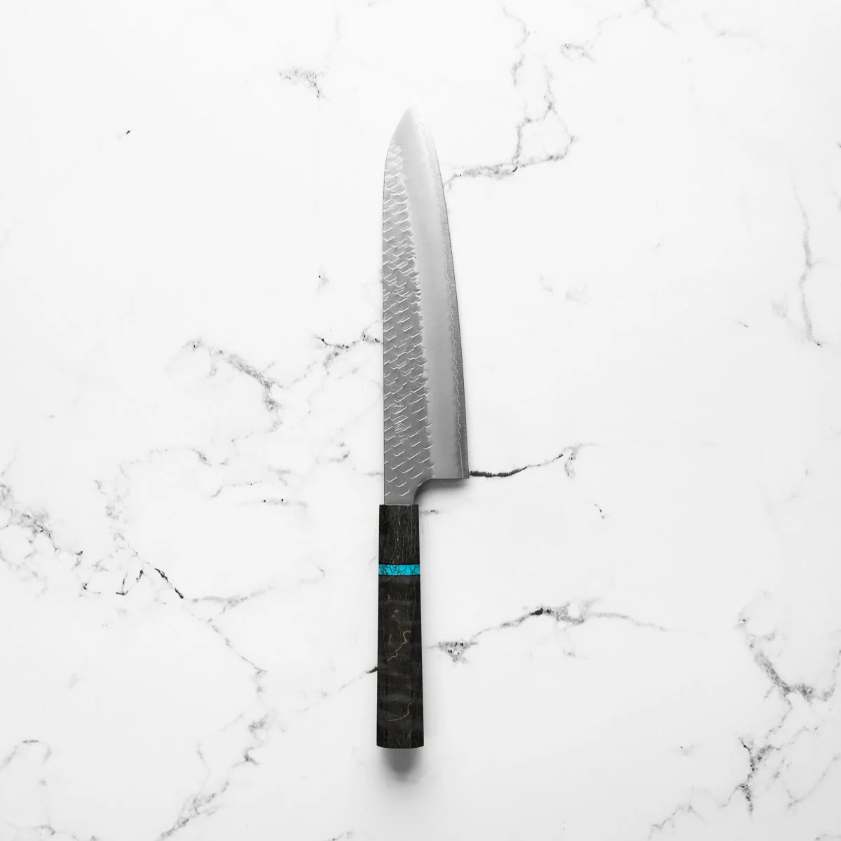 Nigara Hamono SG2 Migaki Tsuchime Gyuto 240mm - Maple Turquoise - Image 3