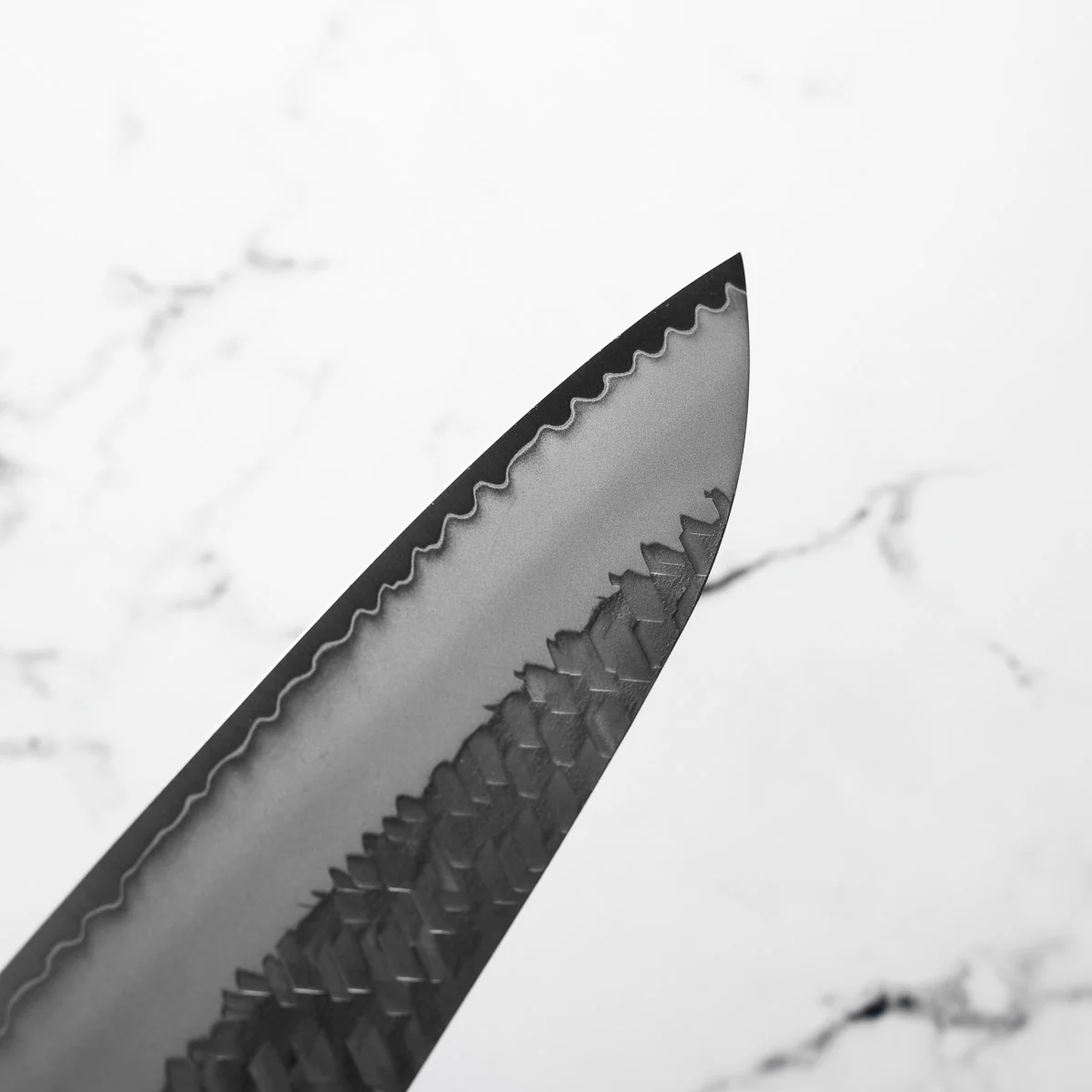 Nigara Hamono SG2 Migaki Tsuchime Gyuto 240mm - Maple Turquoise - Image 6