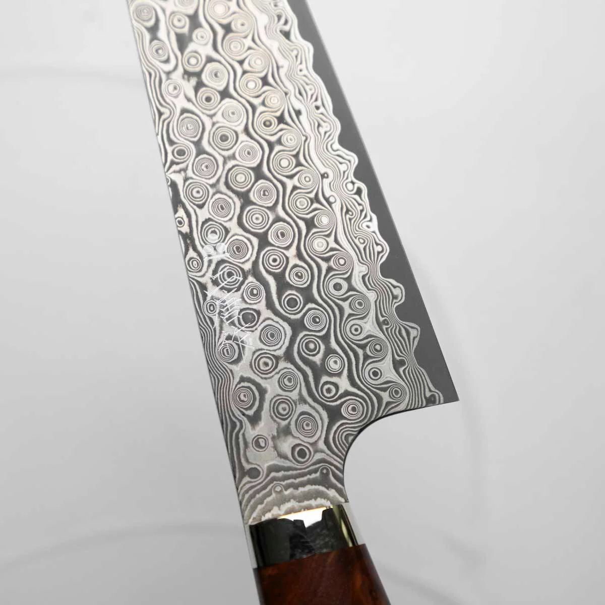 Nigara Hamono SG2 Raindrop Damascus Gyuto 210mm - Burmese Rosewood - Image 4
