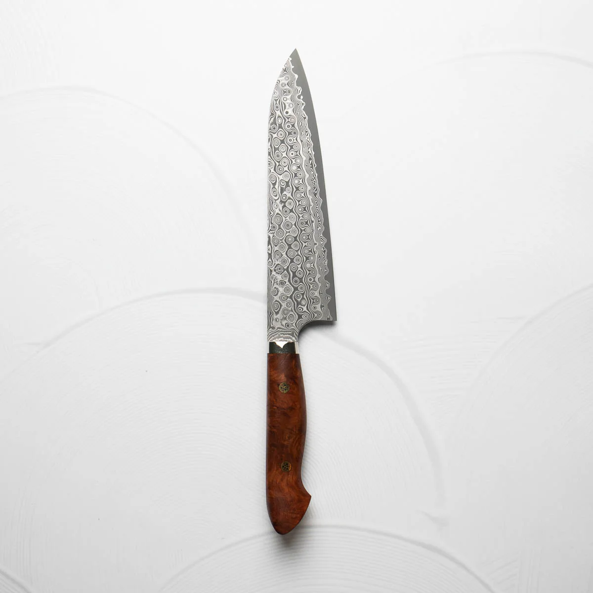 Nigara Hamono SG2 Raindrop Damascus Gyuto 210mm - Burmese Rosewood - Image 5