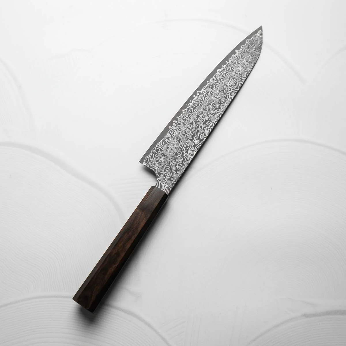 Nigara Hamono SG2 Raindrop Damascus Gyuto 240mm - Ebony - Image 2
