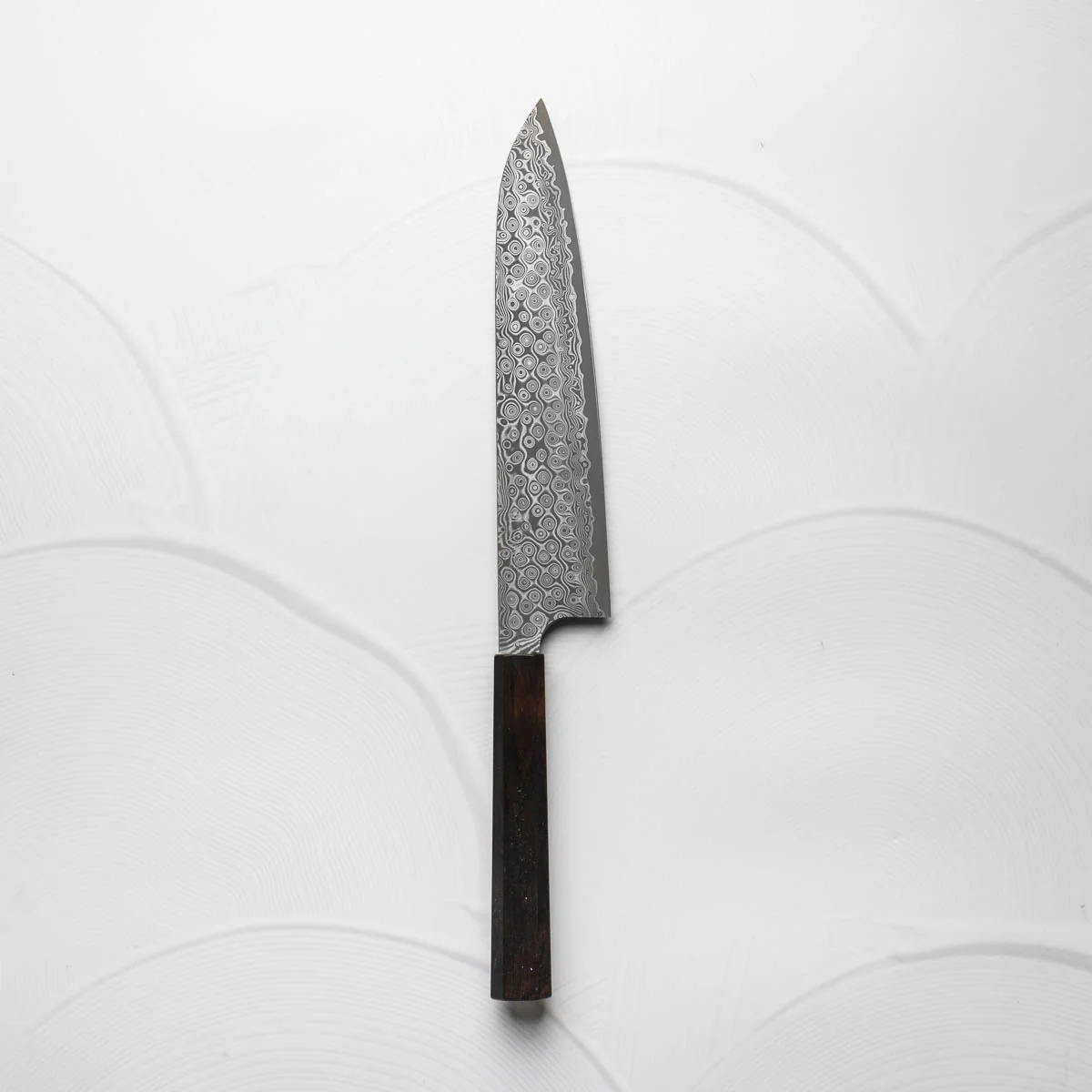 Nigara Hamono SG2 Raindrop Damascus Gyuto 240mm - Ebony - Image 3