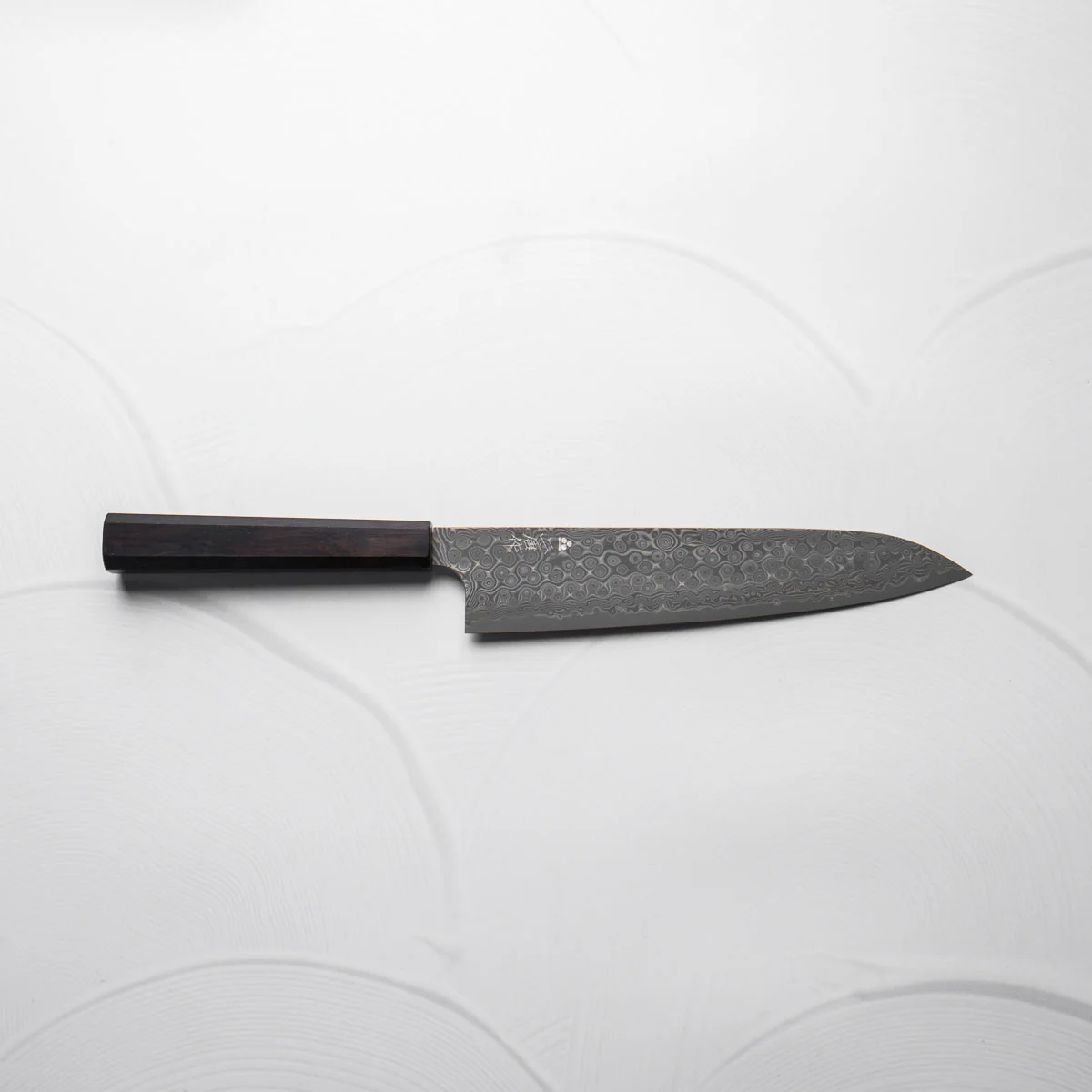 Nigara Hamono SG2 Raindrop Damascus Gyuto 240mm - Ebony - Image 6