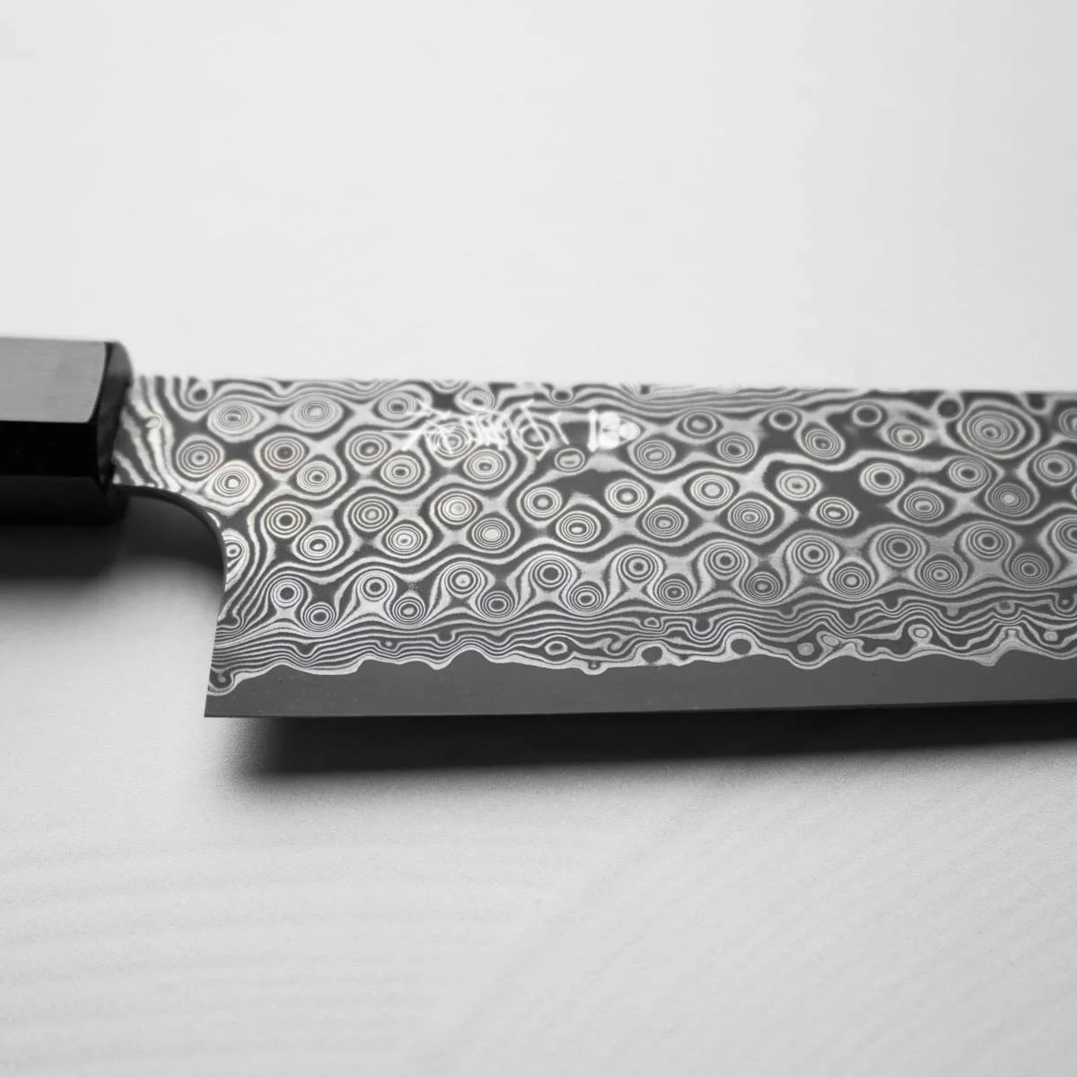 Nigara Hamono SG2 Raindrop Damascus Gyuto 240mm - Ebony - Image 7