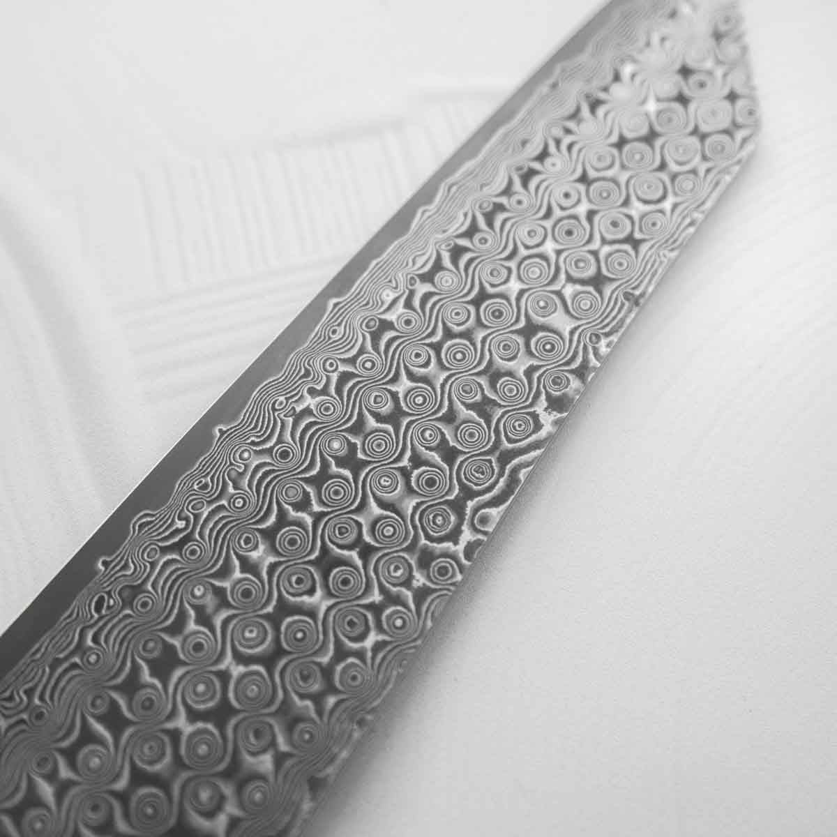 Nigara Hamono SG2 Raindrop Damascus Kiritsuke 240mm - Turquoise - Image 3