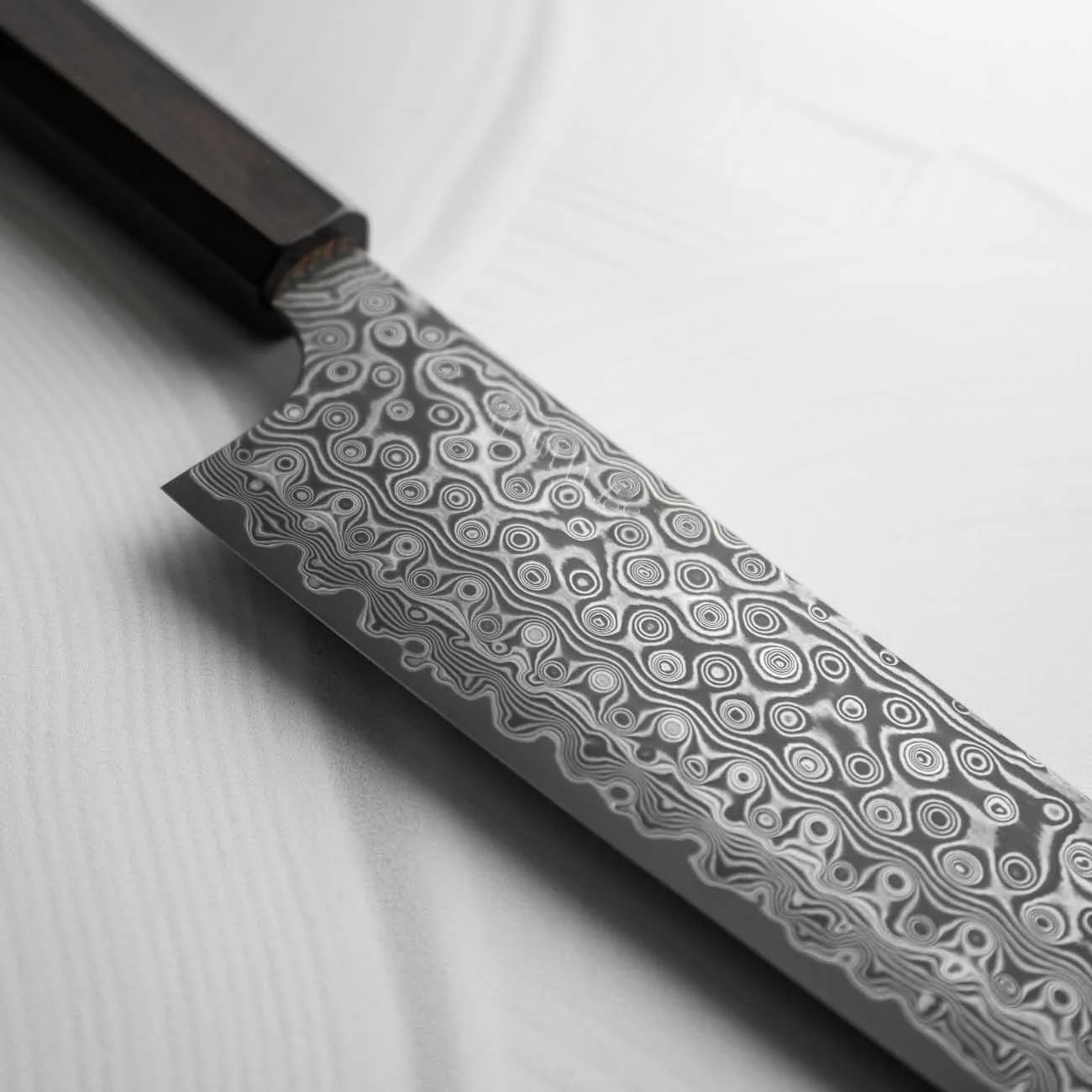 Nigara Hamono SG2 Raindrop Damascus Kiritsuke Gyuto 210mm - Ebony - Image 3