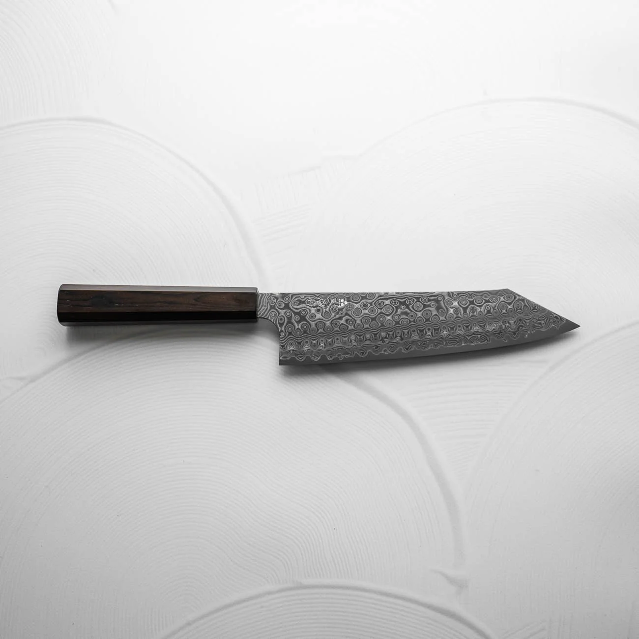 Nigara Hamono SG2 Raindrop Damascus Kiritsuke Gyuto 210mm - Ebony - Image 7