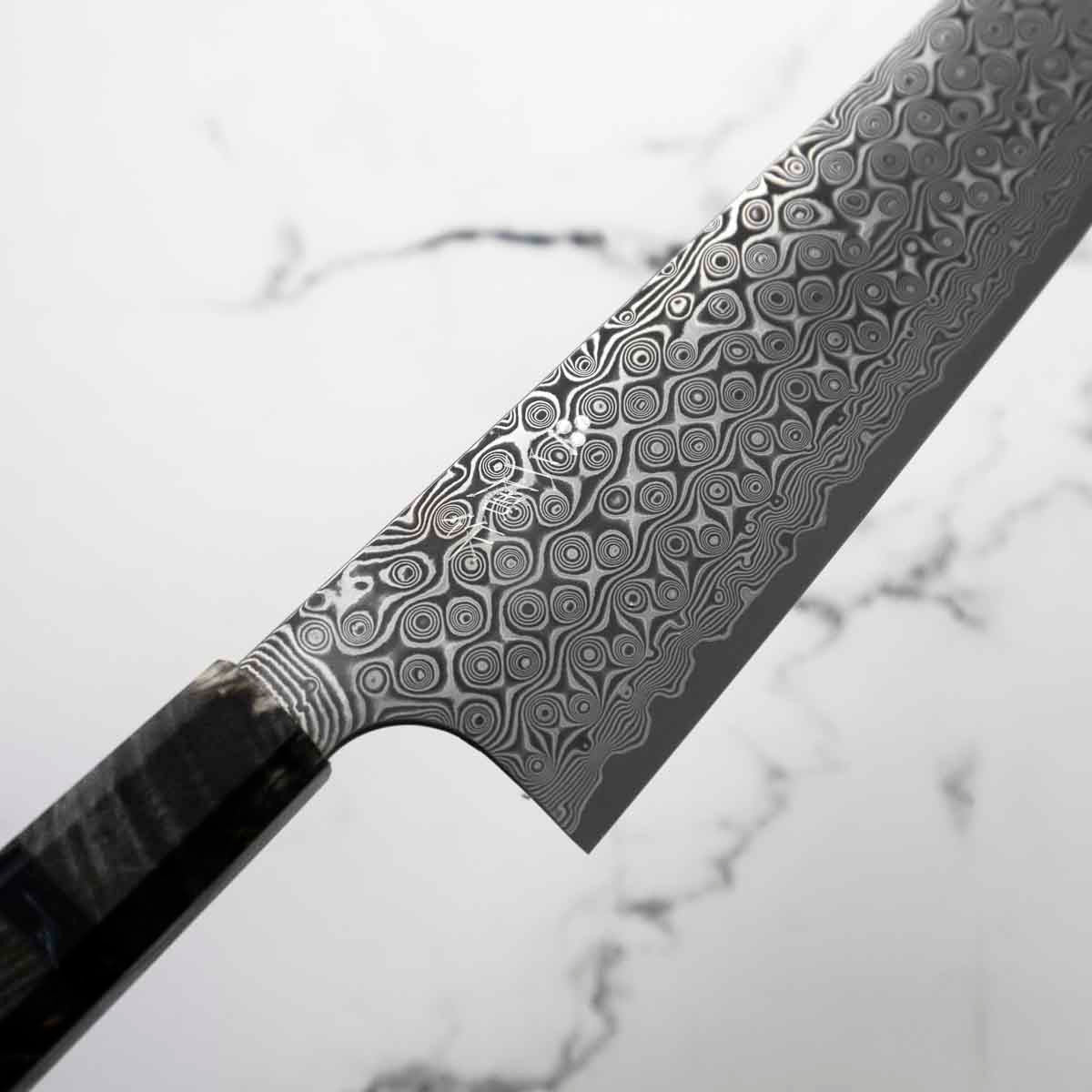 Nigara Hamono SG2 Raindrop Damascus Kiritsuke Gyuto 210mm - Image 5