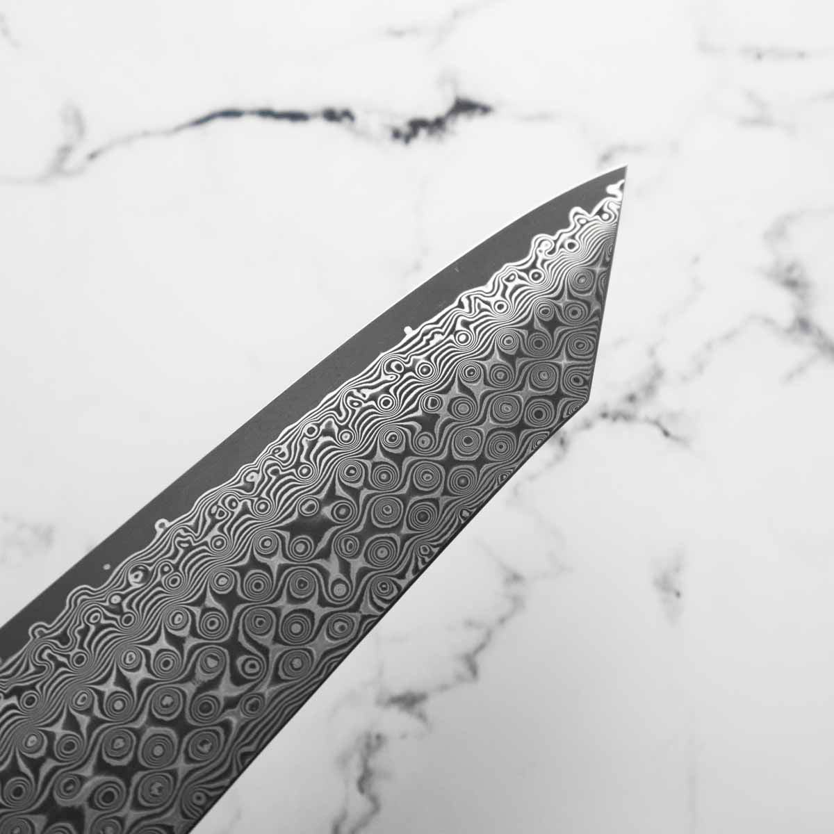 Nigara Hamono SG2 Raindrop Damascus Kiritsuke Gyuto 210mm - Image 6
