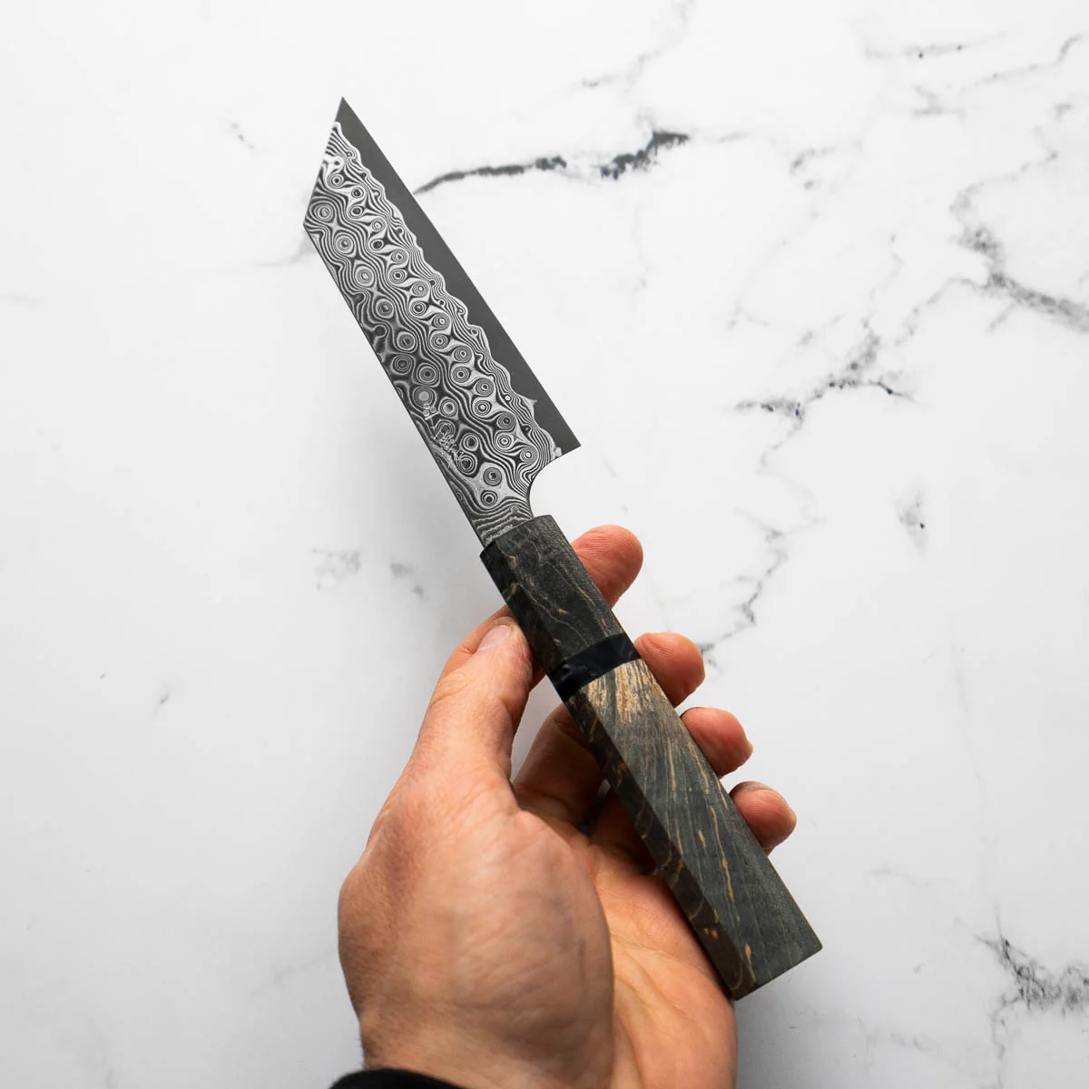 Nigara Hamono SG2 "Raindrop" Damascus Kiritsuke Petty 120mm - Image 6