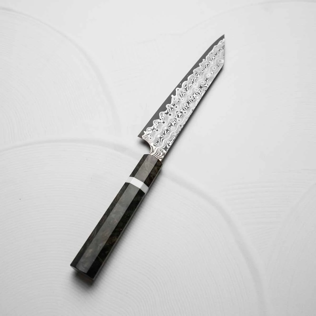 Nigara Hamono SG2 "Raindrop" Damascus Kiritsuke Petty 150mm - Maple - Image 6