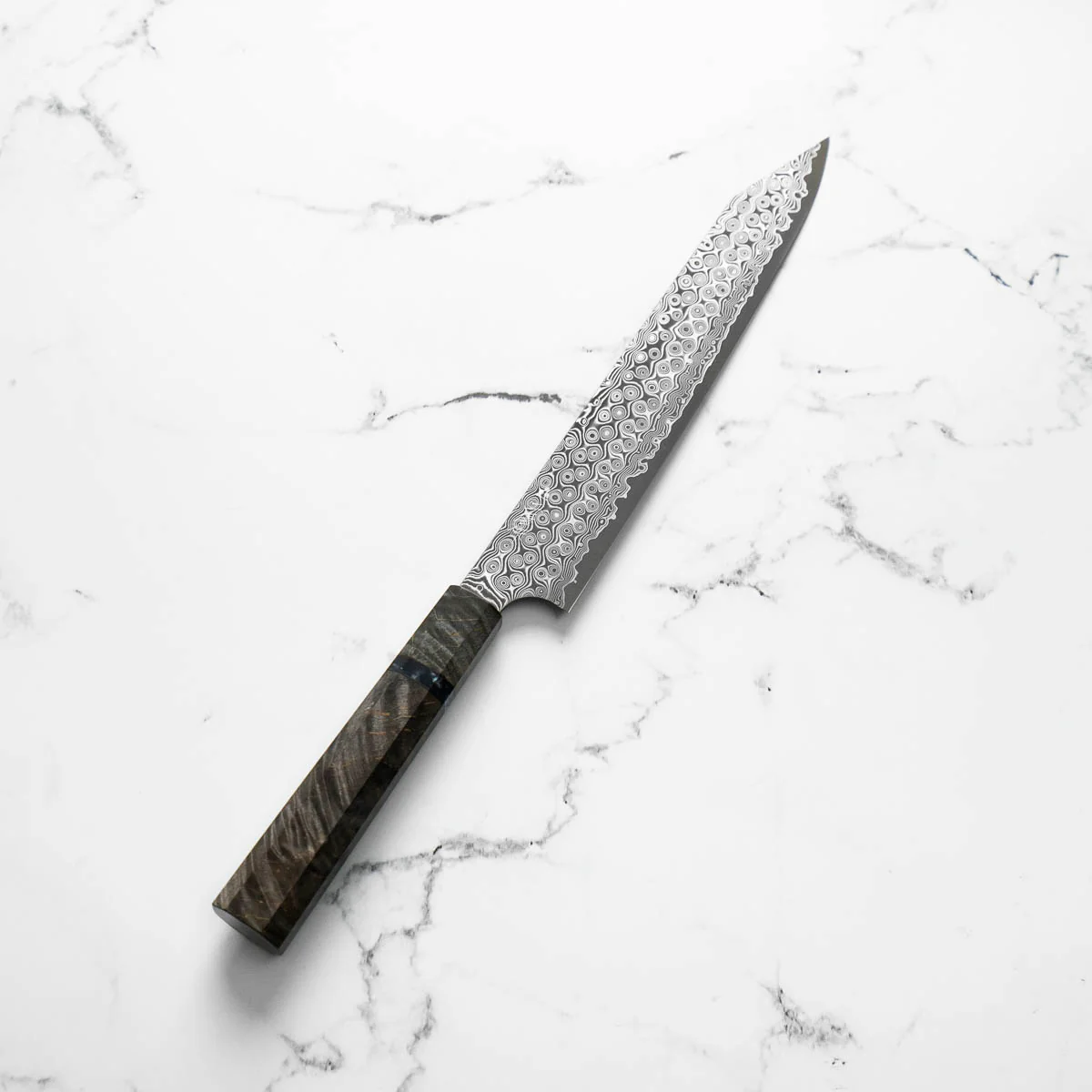Nigara Hamono SG2 Raindrop Damascus Kiritsuke Sujihiki 255mm - Image 2