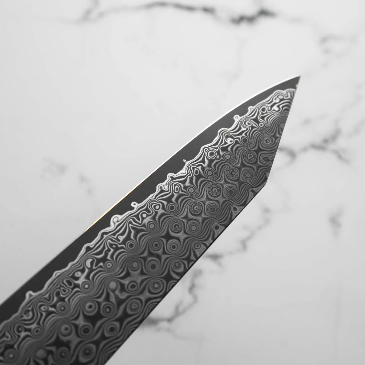 Nigara Hamono SG2 Raindrop Damascus Kiritsuke Sujihiki 255mm - Image 6