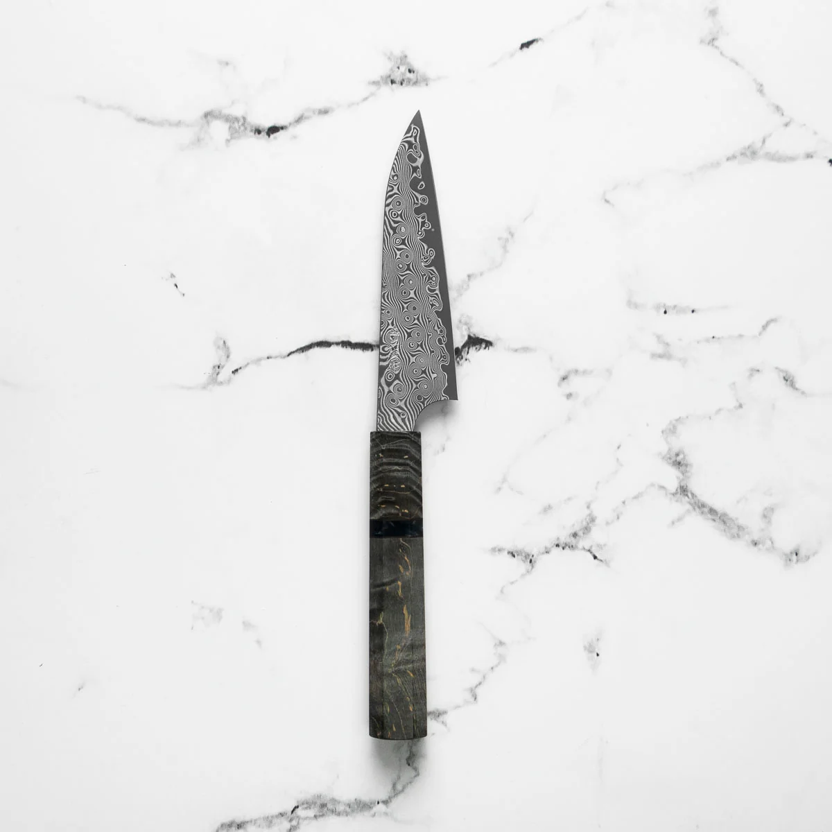 Nigara Hamono SG2 "Raindrop" Damascus Petty 120mm - Image 3