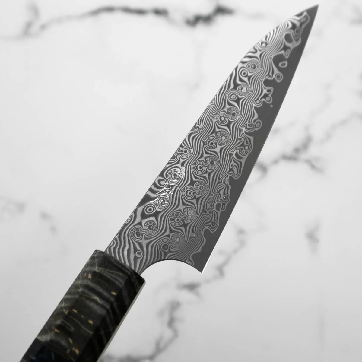 Nigara Hamono SG2 "Raindrop" Damascus Petty 120mm - Image 5