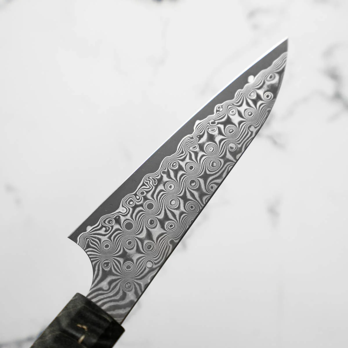Nigara Hamono SG2 "Raindrop" Damascus Petty 120mm - Image 6