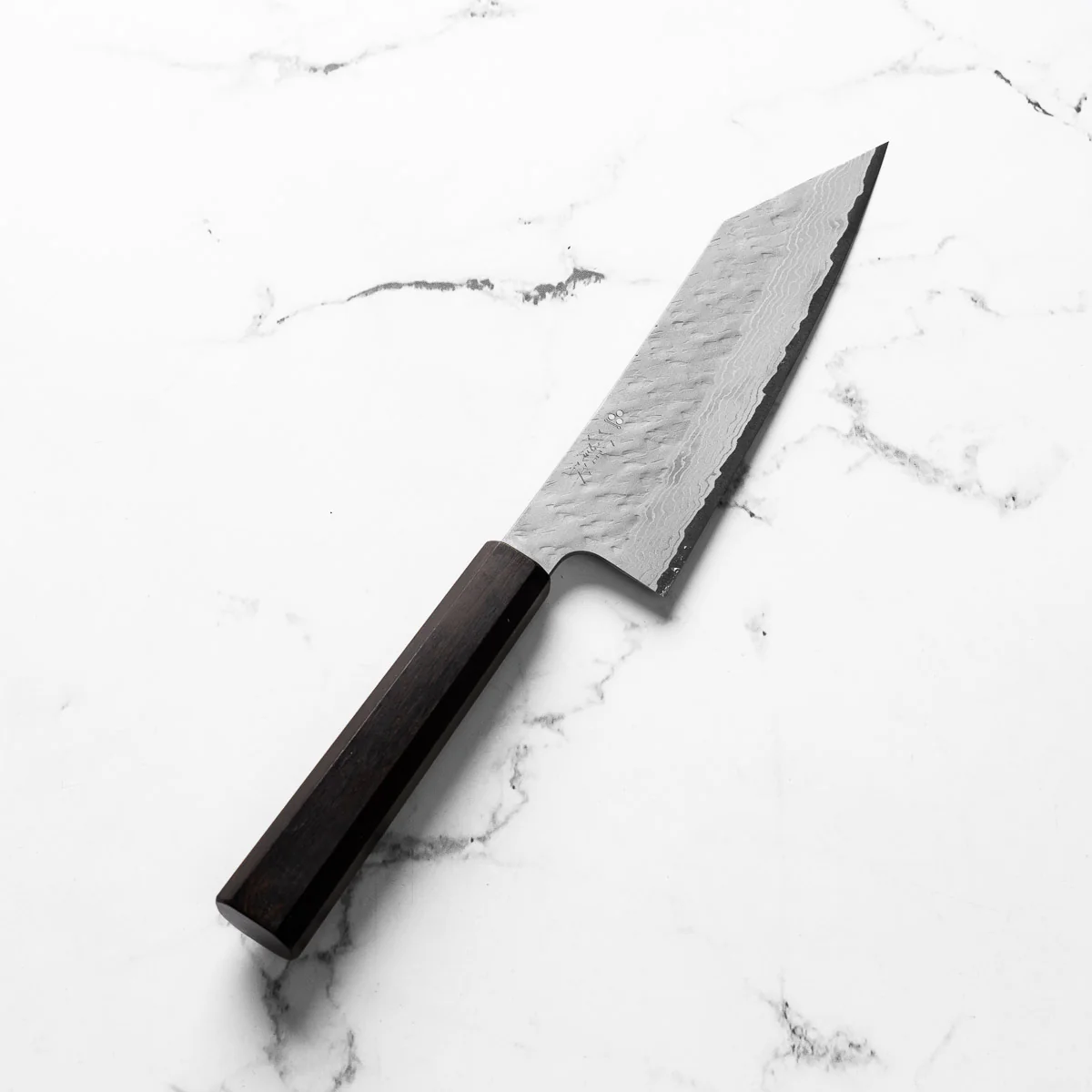 Nigara Hamono VG10 Tsuchime Damascus Bunka 165mm - Ebony - Image 2