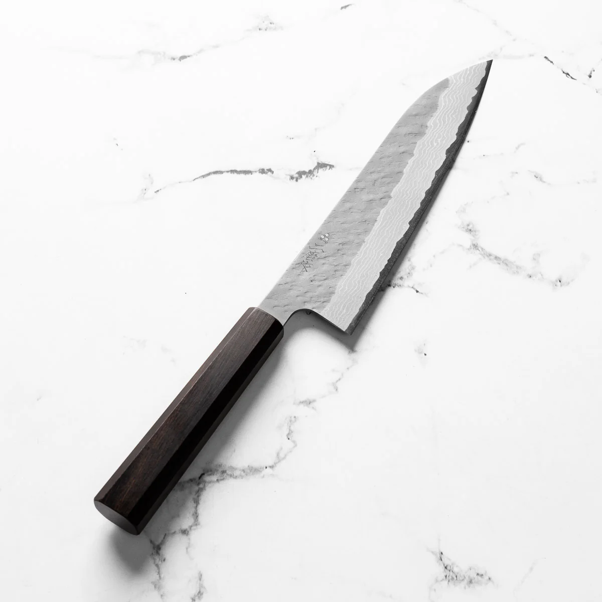 Nigara Hamono VG10 Tsuchime Damascus Gyuto 210mm - Ebony - Image 2