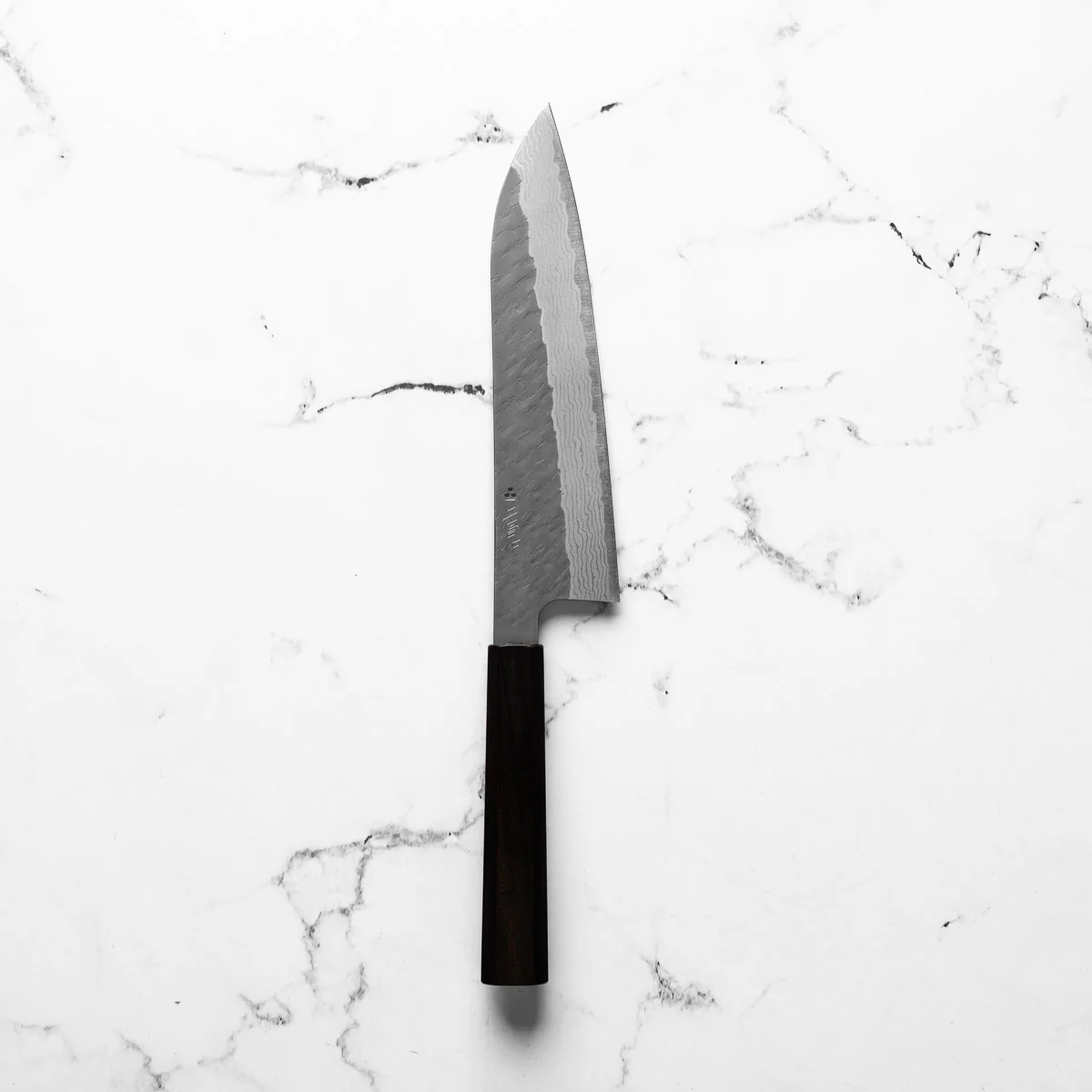 Nigara Hamono VG10 Tsuchime Damascus Gyuto 210mm - Ebony - Image 3