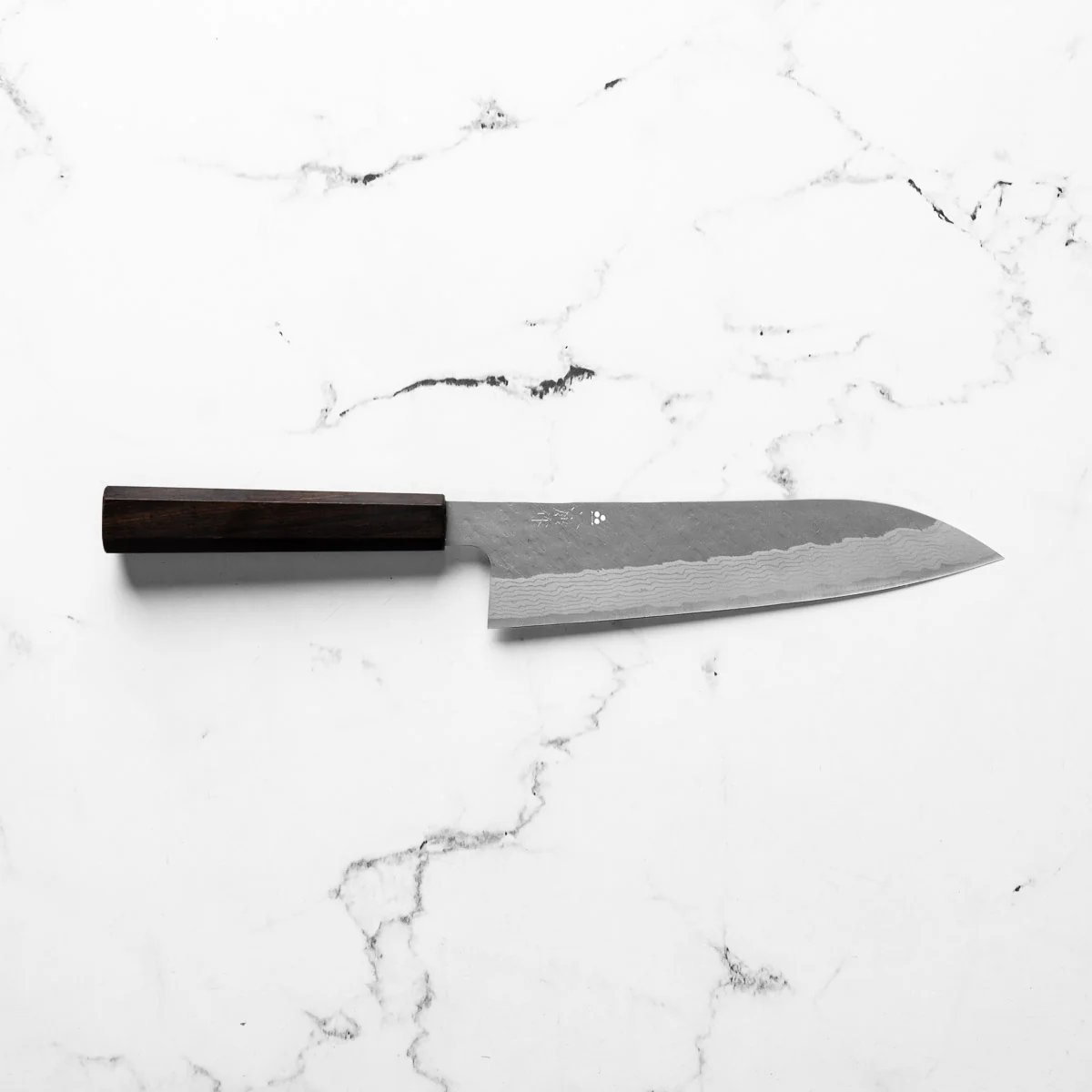 Nigara Hamono VG10 Tsuchime Damascus Gyuto 210mm - Ebony - Image 5
