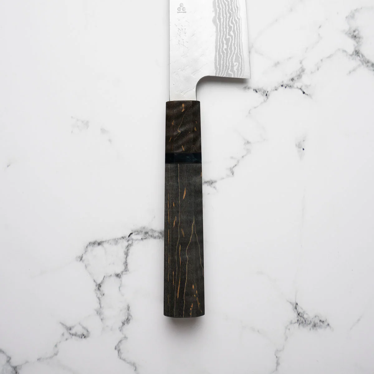 Nigara Hamono VG10 Tsuchime Damascus Gyuto 240mm - Dark Maple - Image 5