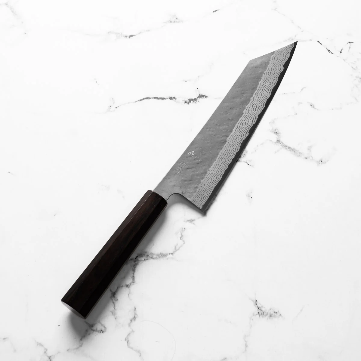 Nigara Hamono VG10 Tsuchime Damascus Kiritsuke 240mm - Ebony - Image 2