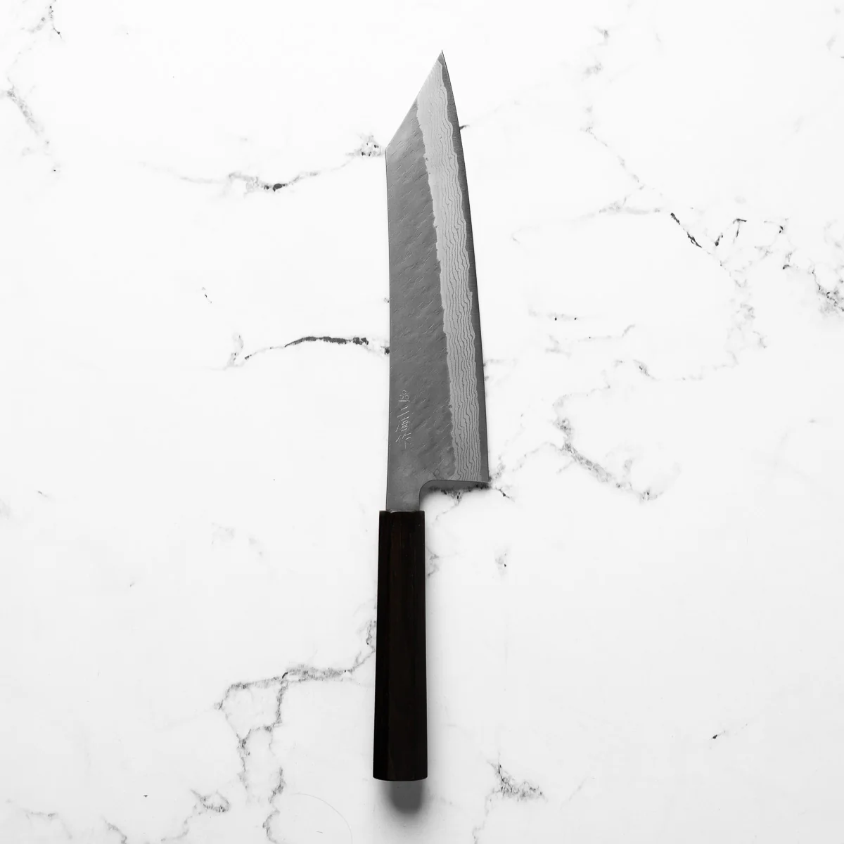 Nigara Hamono VG10 Tsuchime Damascus Kiritsuke 240mm - Ebony - Image 3