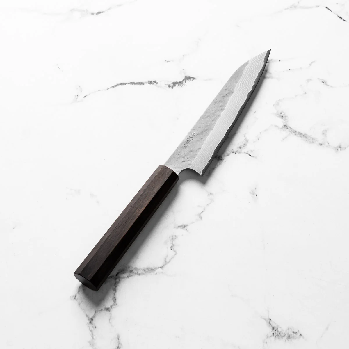 Nigara Hamono VG10 Tsuchime Damascus Petty 150mm - Ebony - Image 2