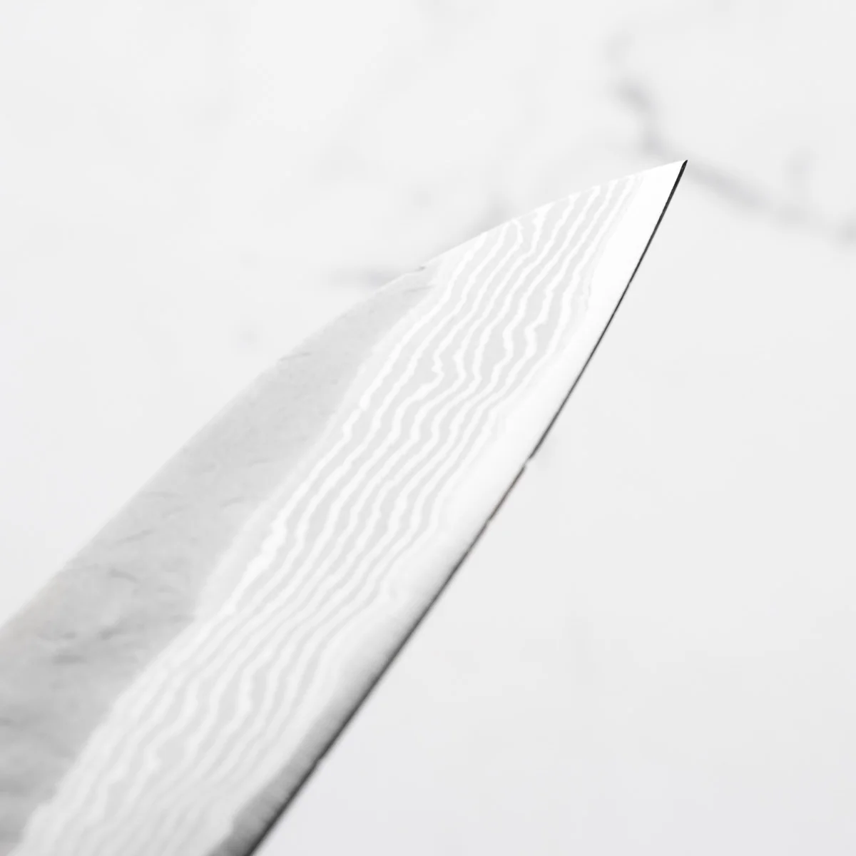 Nigara Hamono VG10 Tsuchime Damascus Petty 150mm - Ebony - Image 9
