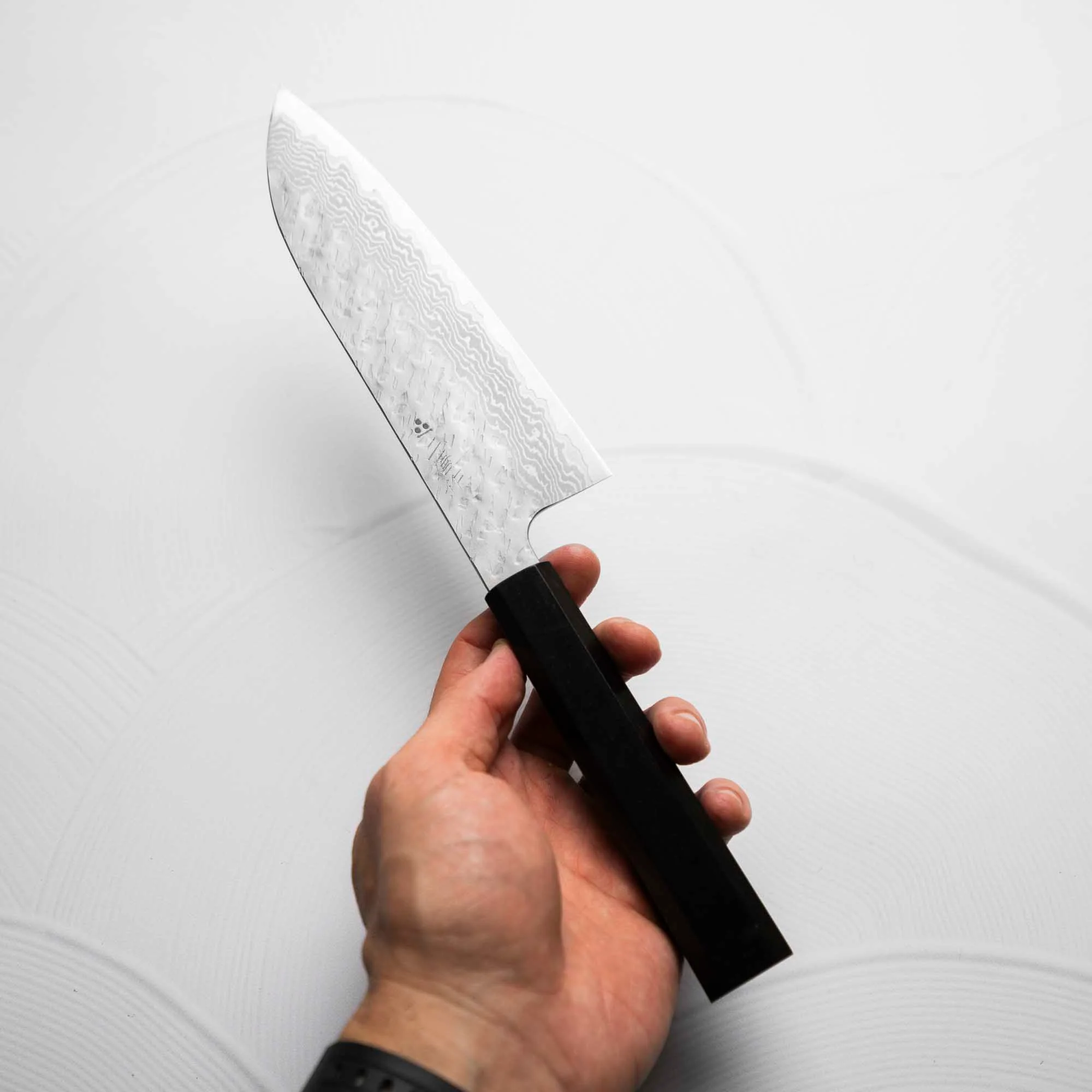 Nigara Hamono VG10 Tsuchime Damascus Santoku 180mm - Image 3