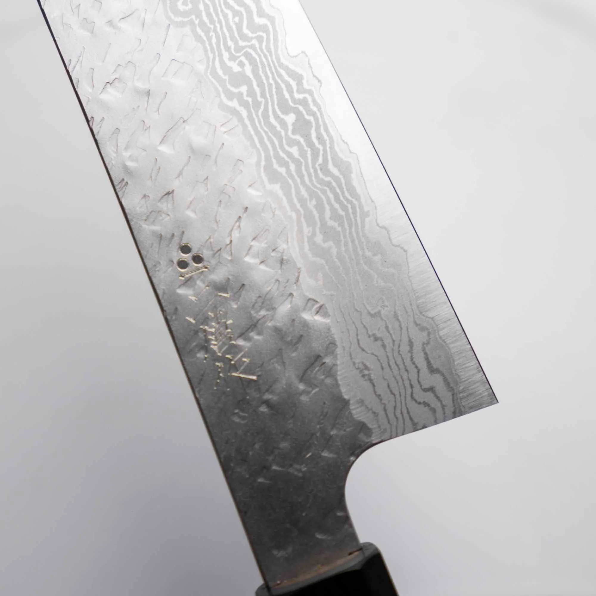 Nigara Hamono VG10 Tsuchime Damascus Santoku 180mm - Image 4