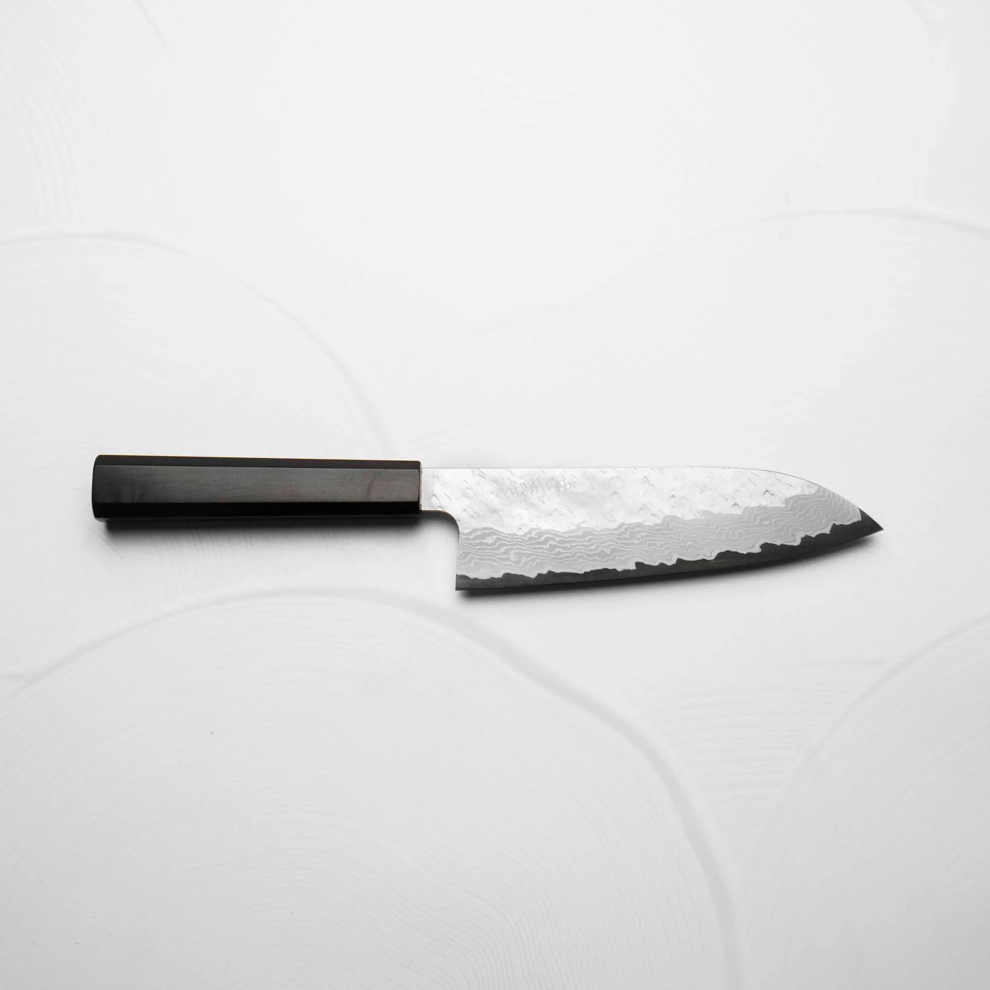 Nigara Hamono VG10 Tsuchime Damascus Santoku 180mm - Image 6