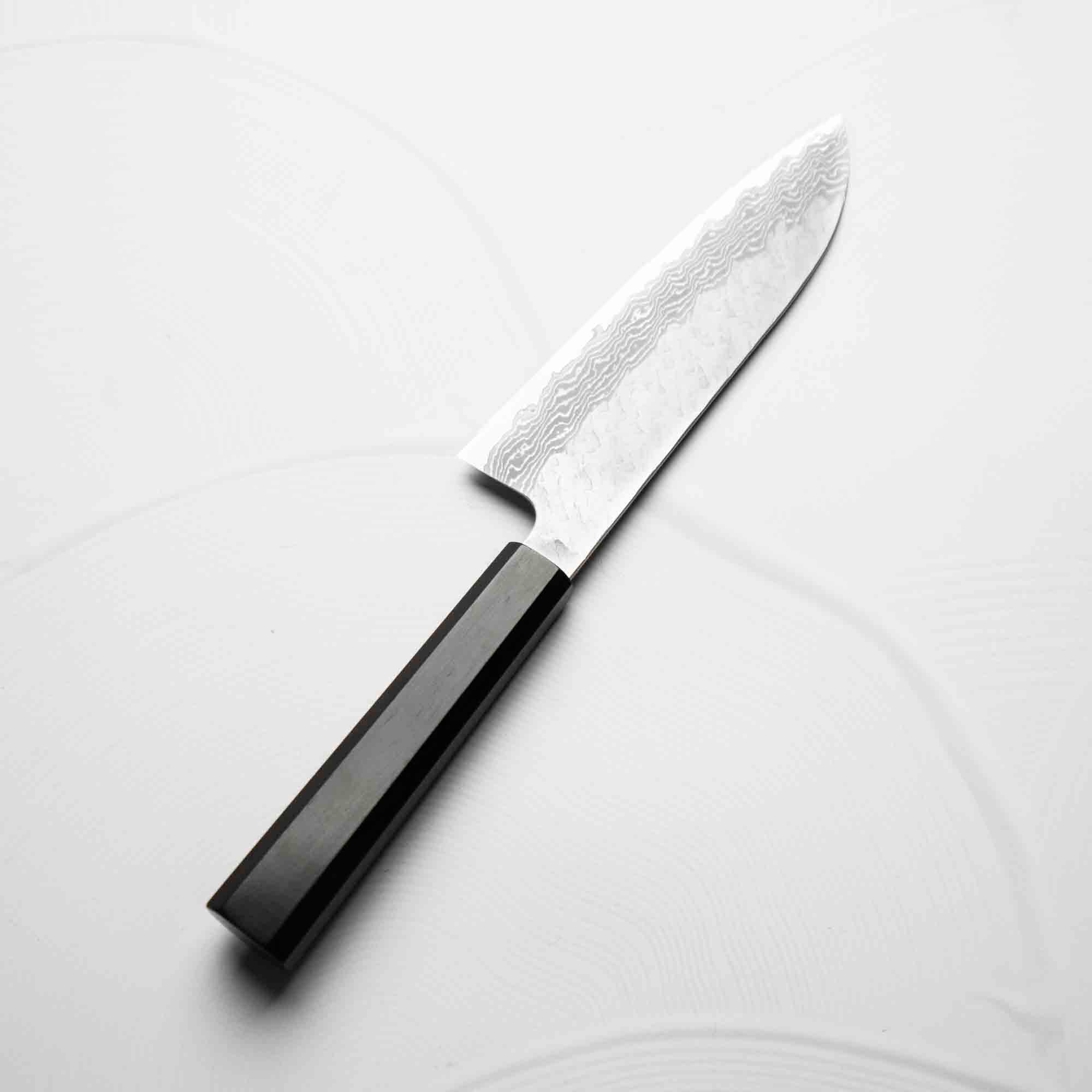 Nigara Hamono VG10 Tsuchime Damascus Santoku 180mm - Image 7