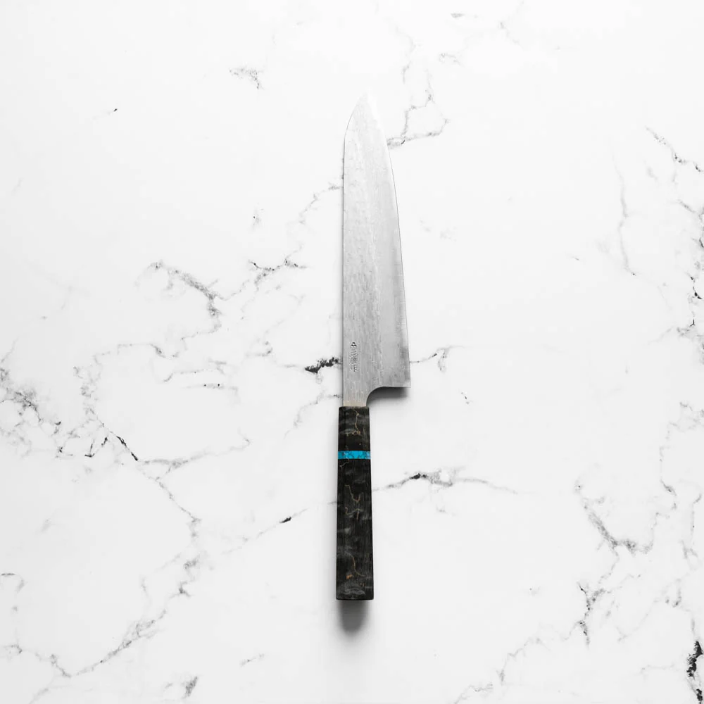 Nigara Hamono VGXEOS Gyuto 240mm - Maple Turquoise - Image 3