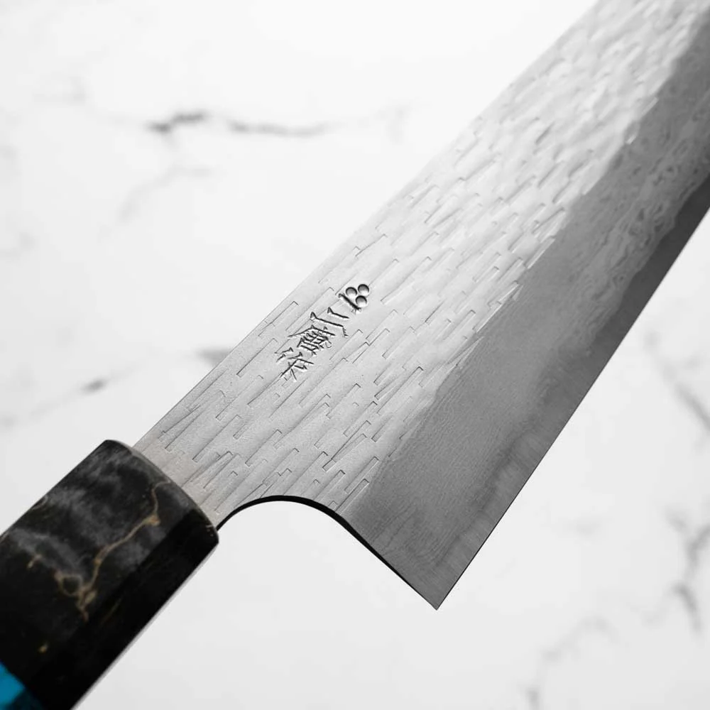 Nigara Hamono VGXEOS Gyuto 240mm - Maple Turquoise - Image 5