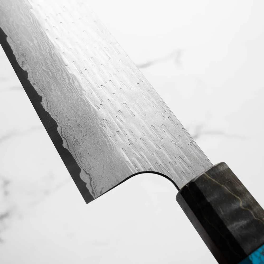Nigara Hamono VGXEOS Gyuto 240mm - Maple Turquoise - Image 6