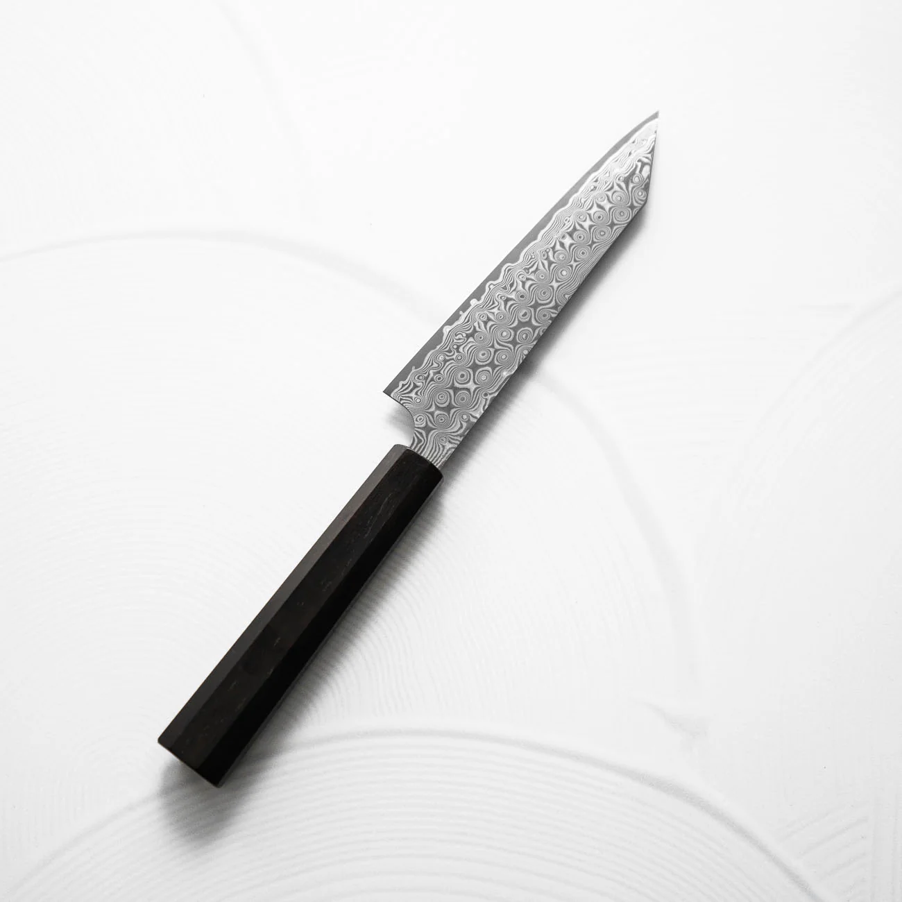 Nigara Hamono SG2 "Raindrop" Damascus Kiritsuke Petty 150mm - Ebony - Image 7