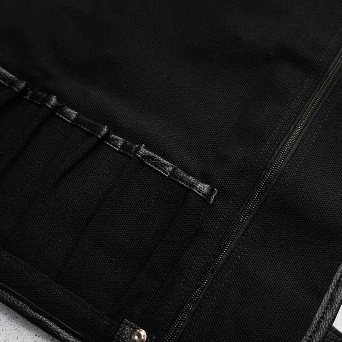 Porter 9 Pocket Waxed Canvas Leather Trim Knife Roll - Image 3