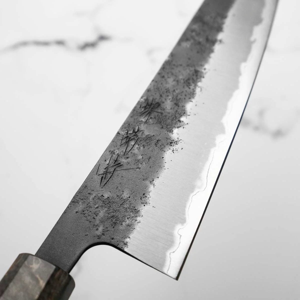 Sakai Kikumori Blue Super Gyuto 210mm - Dark Maple - Image 4